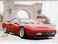 Ferrari 328 GTB Illustration by Kenichi Hayashibe