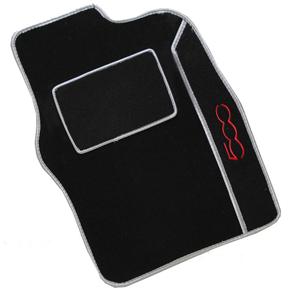 FIAT NEW 500 Floor Mats (Black/Gray Piping/RHD)