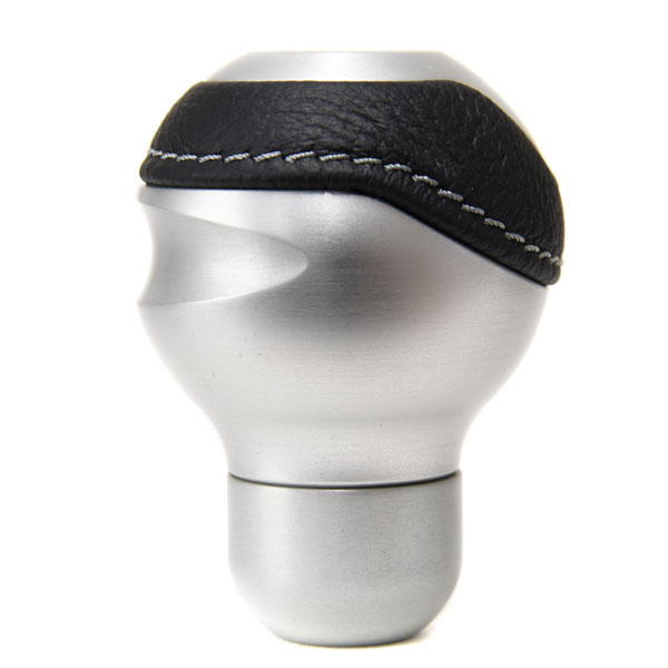 BLACK Aluminium & Leather Gear Knob -TUNE IT- (Normal/Alfa Emblem)