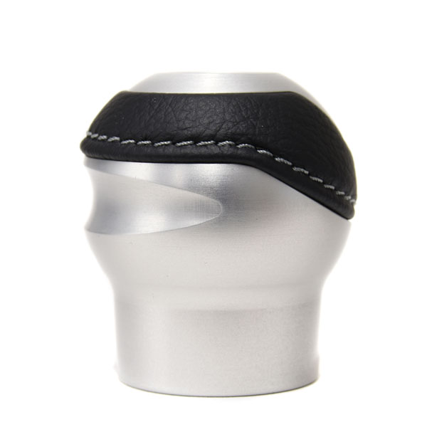 BLACK Aluminium & Leather Gear Knob-TUNE IT- (Reverselock/Quadrifoglio Emblem)