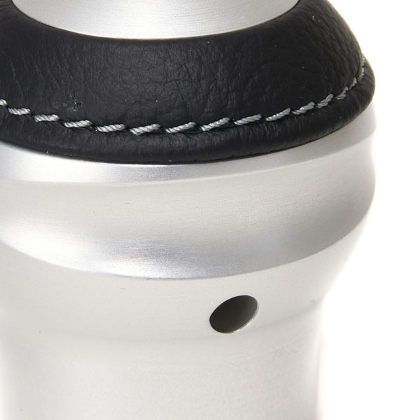 BLACK Aluminium & Leather Gear Knob-TUNE IT- (Reverselock/Quadrifoglio Emblem)