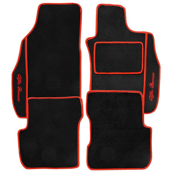 Alfa Romeo MiTo Floor Mats (Black/Red Piping/RHD)