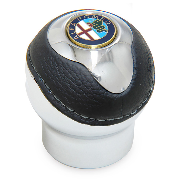 BLACK Gear Knob -TUNE IT CHROME- (Reverselock/Alfa Romeo Emblem)