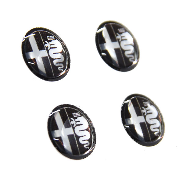 Alfa Romeo Emblem 3D Sticker Set (Mono Tone/12mm/4pcs.)