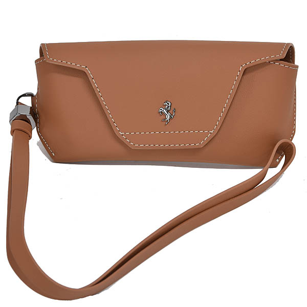 Ferrari純正レザーメガネケースブラウン
