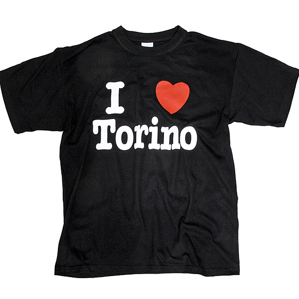 I LOVE TORINO Tシャツ (ブラック) : イタリア自動車雑貨店 | イタリア