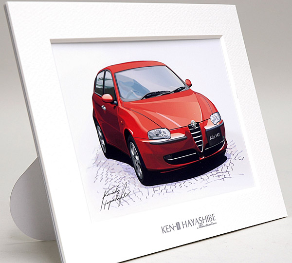 Alfa Romeo 147(Rosso) Illustration by Kenichi Hayashibe