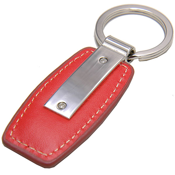 Alfa Romeo Fake Leather & Plate Keyring (Red)