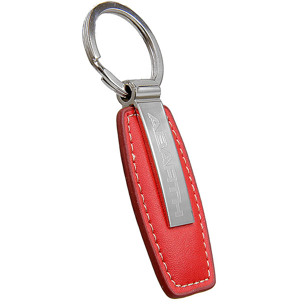 ABARTH Fake Leather & Plate Keyring (Red)