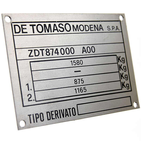 De Tomaso chassis  Plate