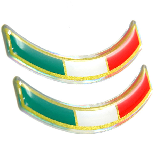 Italian Flag 3D Sticker(Round/2pcs.)