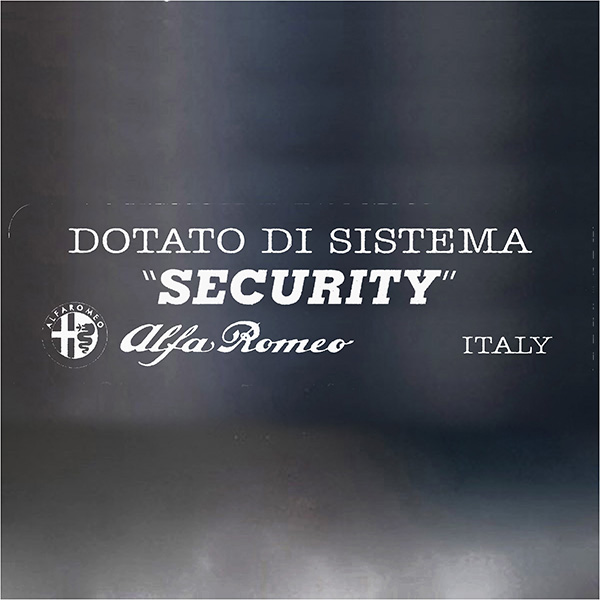 Alfa Romeo Security Sticker (White)