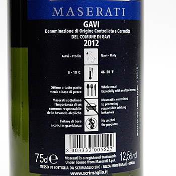 MASERATI磻()-GAVI DI GAVI DOCG 2012-