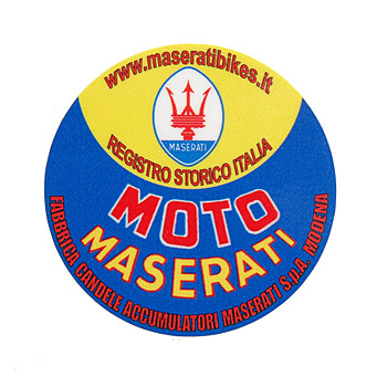 Registro Storico MOTO MASERATIステッカー(丸型) : イタリア自動車雑貨店 | イタリア 車のパーツとグッズの公式オンラインショップ