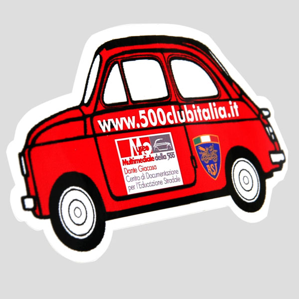 FIAT 500 CLUB ITALIA Sticker(CAR Shaped/Type A)