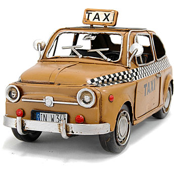 FIAT 500 TAXI Hand Made Tin Toy