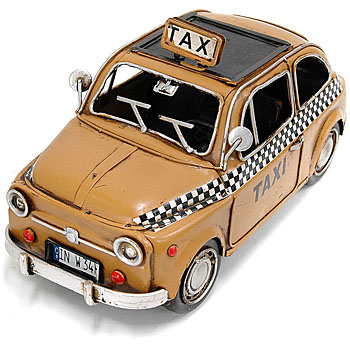 FIAT 500 TAXI Hand Made Tin Toy