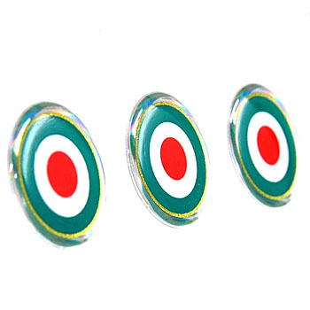 Italian Flag ROUND Shaped 3D Sticker(21mm/4pcs.)