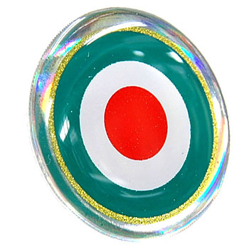 Italian Flag ROUND Shaped 3D Sticker(21mm/4pcs.)