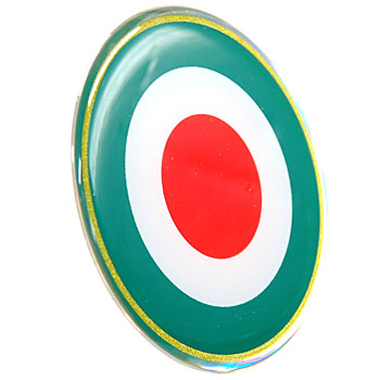 Italian Flag Round Shaped 3D Sticker(48mm)