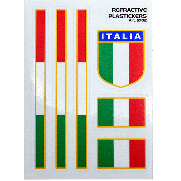 イタリア国旗ステッカーセット 反射素材 Type B イタリア自動車雑貨店 イタリア車のパーツとグッズの通販サイト