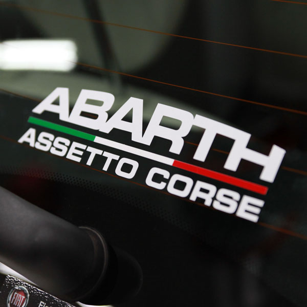 ABARTH ASSETTO CORSEロゴステッカー(切り文字/ホワイト) : イタリア