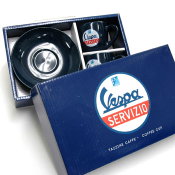 Vespa Official Cup & Saucer Set-SERVIZIO-