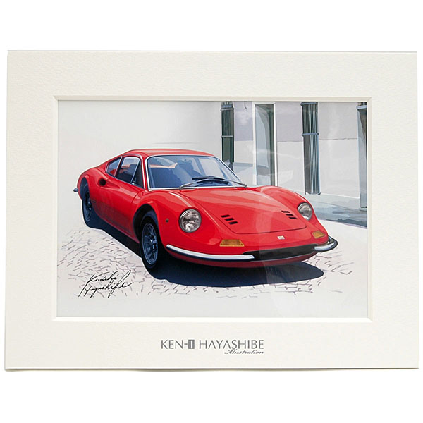 Ferrari Dino 246GT Illustration(Red) by Kenichi Hayashibe