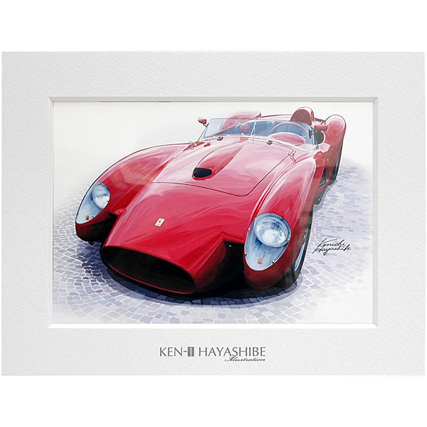 Ferrari 250TR Illustration(Red) by Kenichi Hayashibe