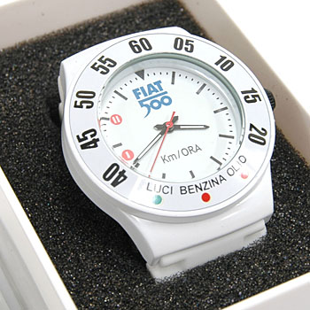 FIAT 500 Wrist Watch-Rubber Type/White-