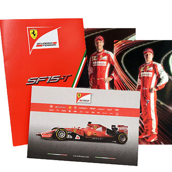 Scuderia Ferrari SF15-T Press Leaflet & Card Set