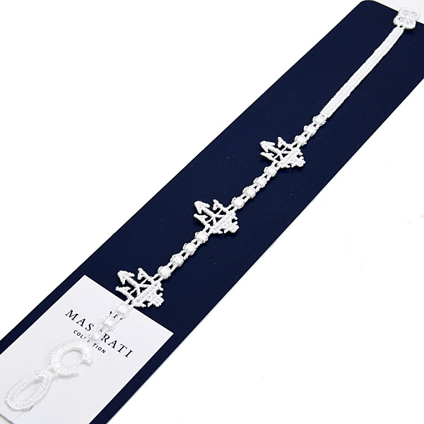 MASERATI TRIDENTE Lace Bracelet by Cruciani (White)