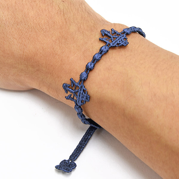 MASERATI TRIDENTE Lace Bracelet by Cruciani (Navy)