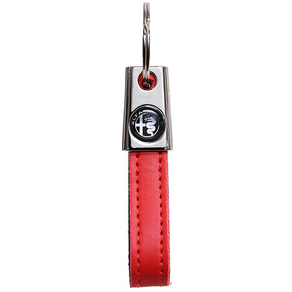 Alfa Romeo Strap Shaped Keyring(New Monotone Emblem/Red)