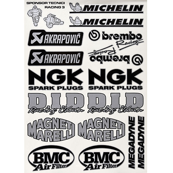 Sponsors Stickers Set(Black & Silver)