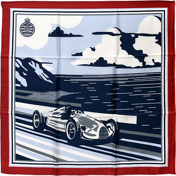 AUTOMOBILE CLUB DE MONACO Official Silk Scarf(Car/Red)