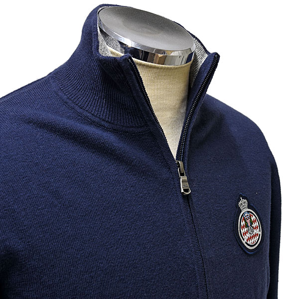 AUTOMOBILE CLUB DE MONACO Official Zip Up Knitted Felpa (Navy)