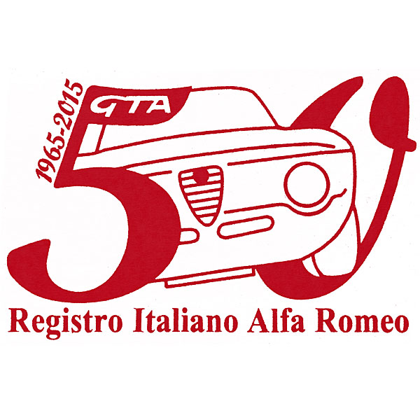 Alfa Romeo Giulia Gta 50周年記念ロゴステッカー レッド By Ria Registro Italiano Alfa Romeo イタリア自動車雑貨店 イタリア車のグッズとパーツの通販サイト