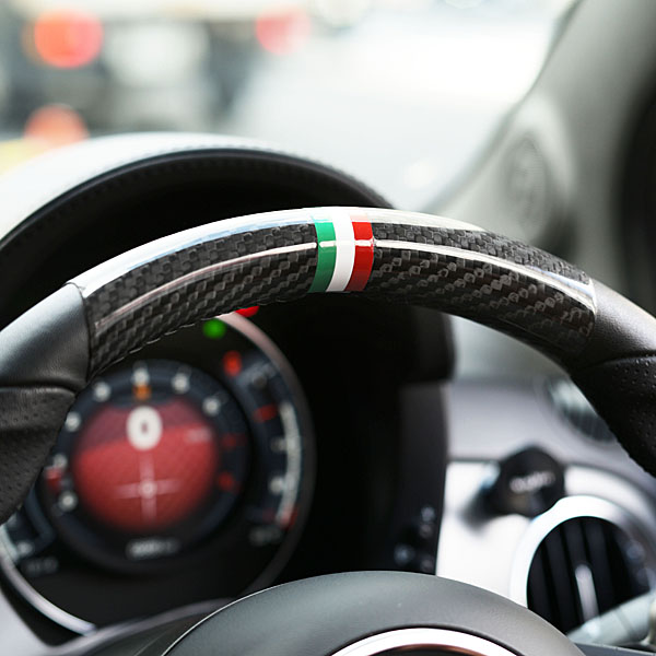 ABARTH 500 Real Carbon Steering Wheel Cover(Flag)<br><font size=-1 color=red>04/24到着</font>