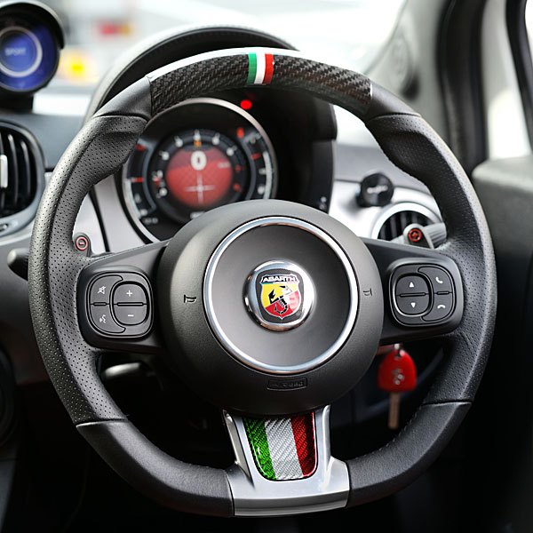 ABARTH 500 Real Carbon Steering Wheel Cover(Flag)