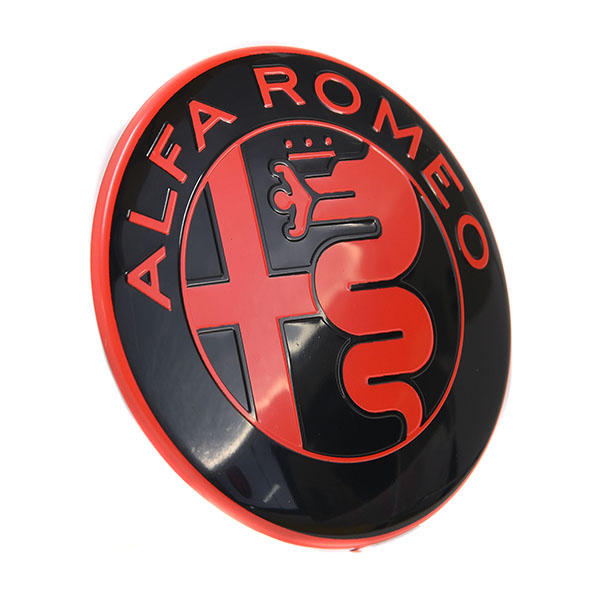 Alfa Romeo New Aluminium Emblem(Black/Red)