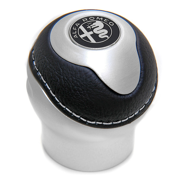 BLACK Gear Knob -TUNE IT- (Reverse Lock/Alfa Romeo Mono Tone Emblem)