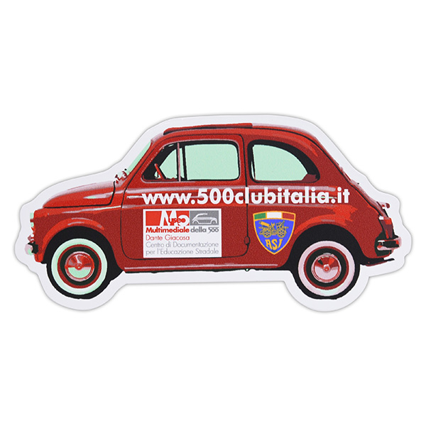 FIAT 500 CLUB ITALIA Official Sticker(Car Shaped/Type B)