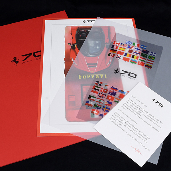 FERRARI HOLDS 70TH ANNIVERSARY CELEBRATIONS Guest Lithograph by Enzo Naso