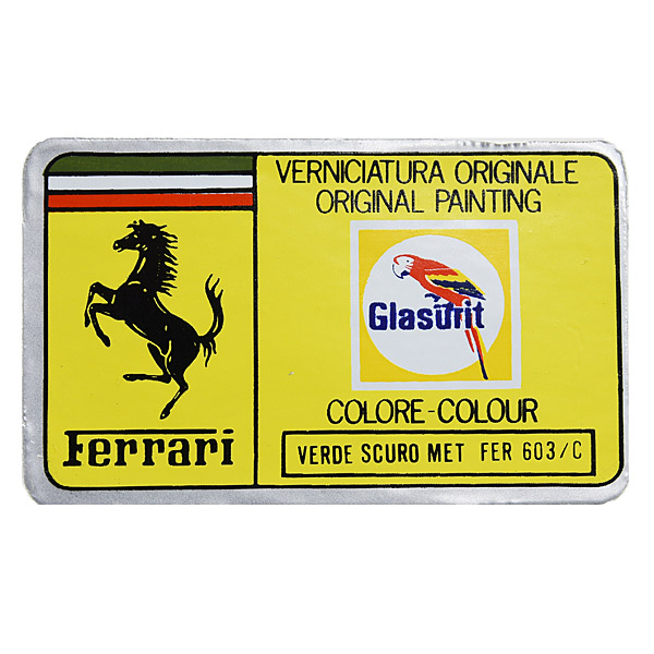 Ferrari Paint Code Sticker(VERDE SCURO MET FER 603/C)