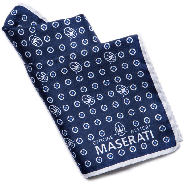 MASERATI Blue Pocket Handkerchief With Light Blue Squares