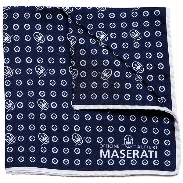 MASERATI Blue Pocket Handkerchief With Light Blue Squares