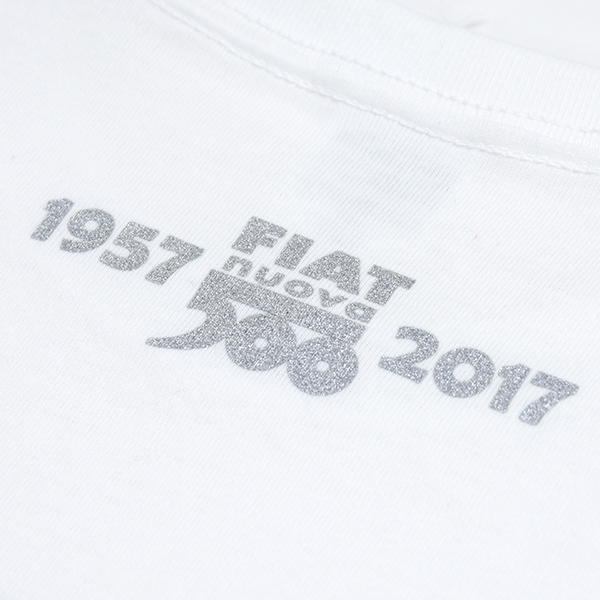 FIAT 500 60anni Memorial Stamp T-Shirts(White)