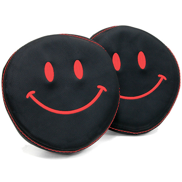 FIAT 500(Series 4) Fake Leather Headrest Cover (Smile/Black)