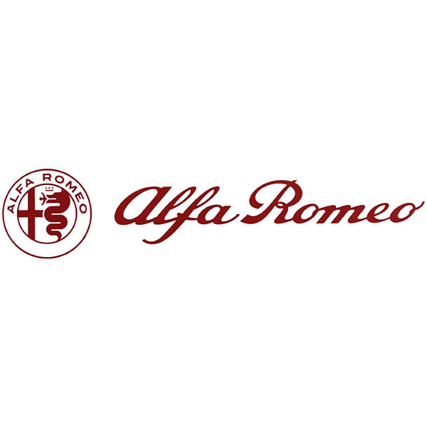 Alfa Romeo Logo & New Emblem Sticker(Red/Die Cut/260mm)